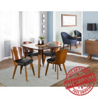 Lumisource CH-BCLLO WL+BK Bocello Mid-Century Chair in Walnut and Black Faux Leather 
